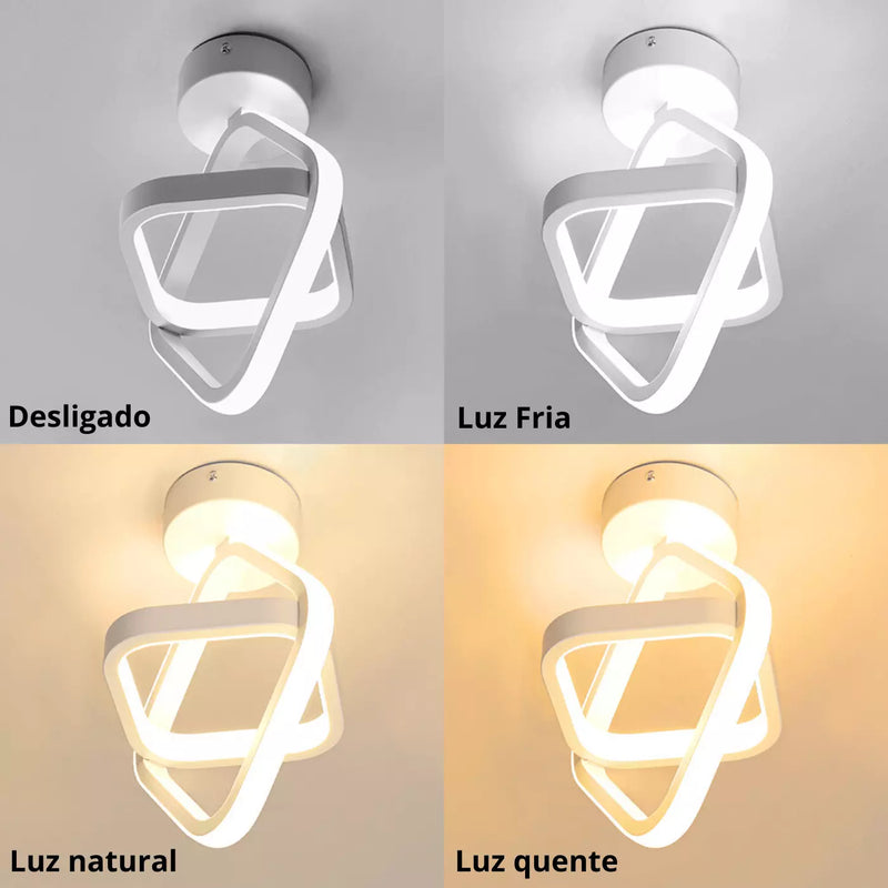 LUMINÁRIA DE TETO LED MODERNO, LUSTRE DOURADO MINIMALISTA