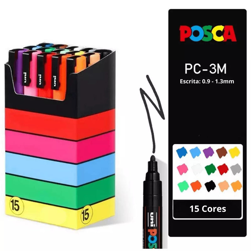 CANETA POSCA KIT PC 1M 3M 5M,  CORES A SUA ESCOLHA PARA SUA ARTE