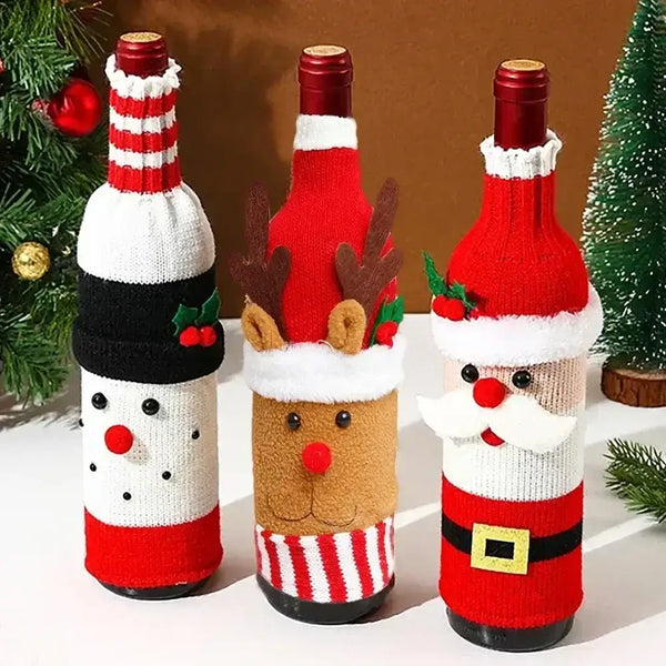 CAPAS DECORAÇÃO NATAL PARA VINHO E CHAMPAGNE