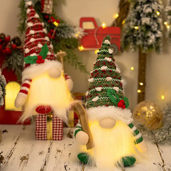 BONECOS PAPAI NOEL NÓRDICO LUZ DE LED NATALINA