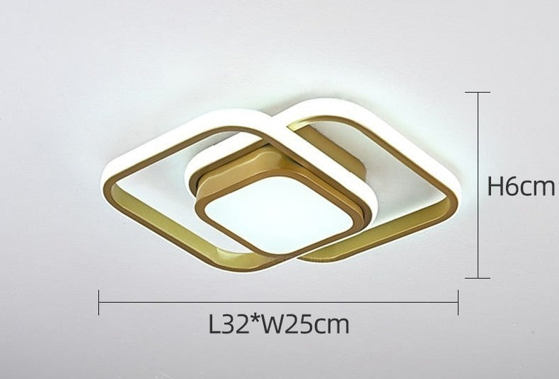 LUMINÁRIA DE TETO LED MODERNO, LUSTRE DOURADO MINIMALISTA