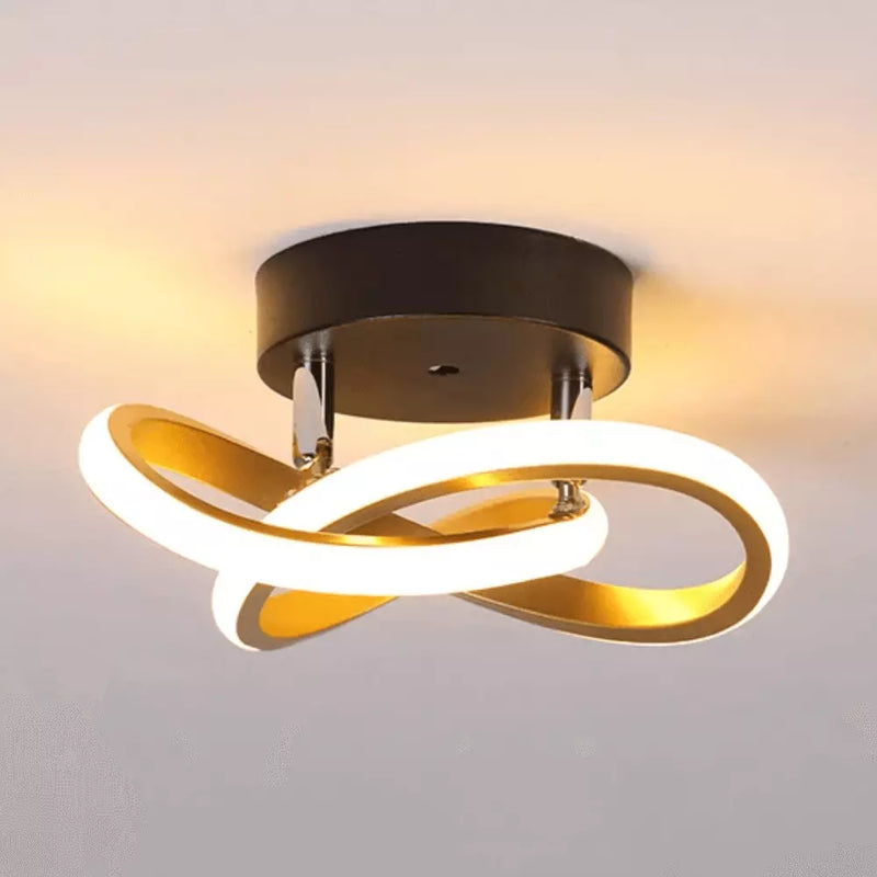 LUMINÁRIA DE TETO LED MODERNO, LUSTRE DOURADO MINIMALISTA