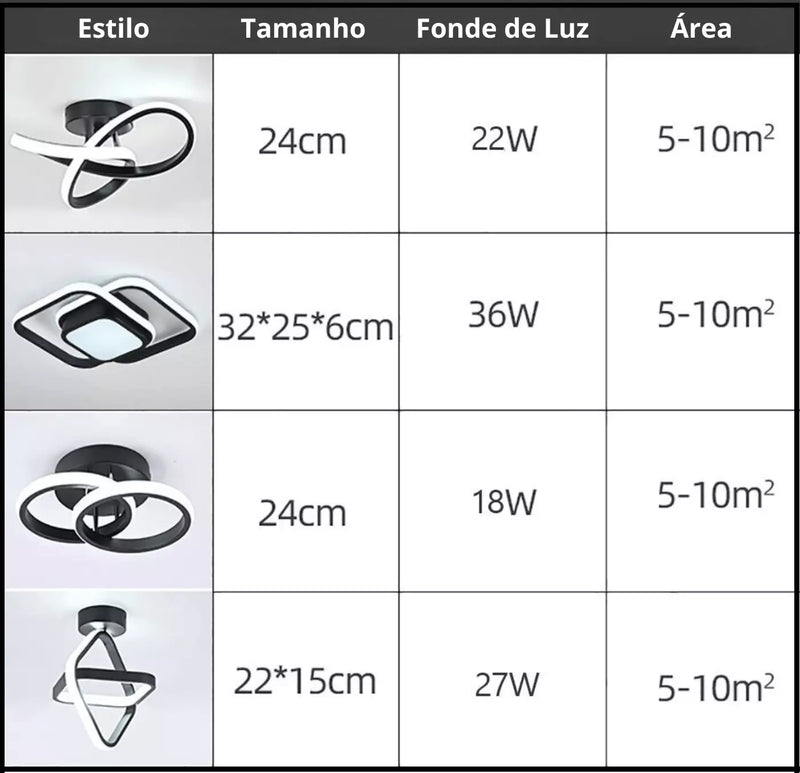 LUMINÁRIA DE TETO LED MODERNO, LUSTRE DOURADO MINIMALISTA