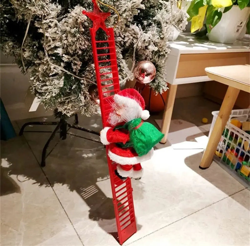 PAPAI NOEL SOBE ESCADA MUSICAL DECORAÇÃO DE NATAL