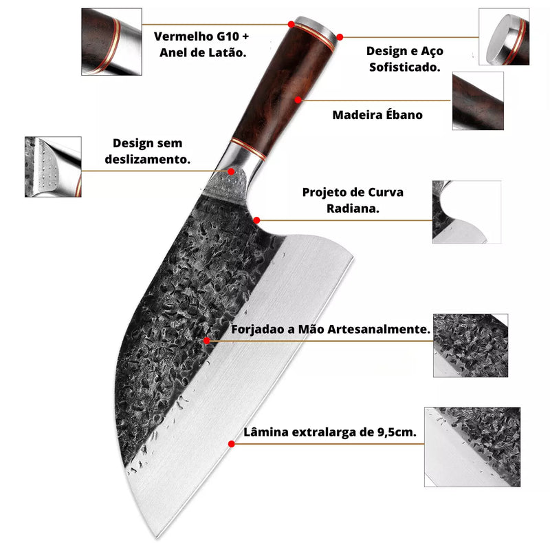 CUTELO ARTESANAL NÓRDICO, AÇO CARBONO, FERRAMENTA DE COZINHA E CUTELARIA.