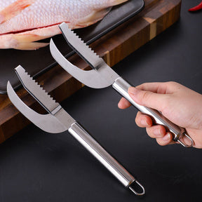 DESCAMADOR DE PEIXE INOX 3 EM 1 BELLY, CORTADOR E SERRILHADOR.