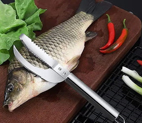 DESCAMADOR DE PEIXE INOX 3 EM 1 BELLY, CORTADOR E SERRILHADOR.